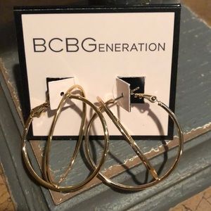 NWT BCBGeneration Gold Tone Hoop Earrings
